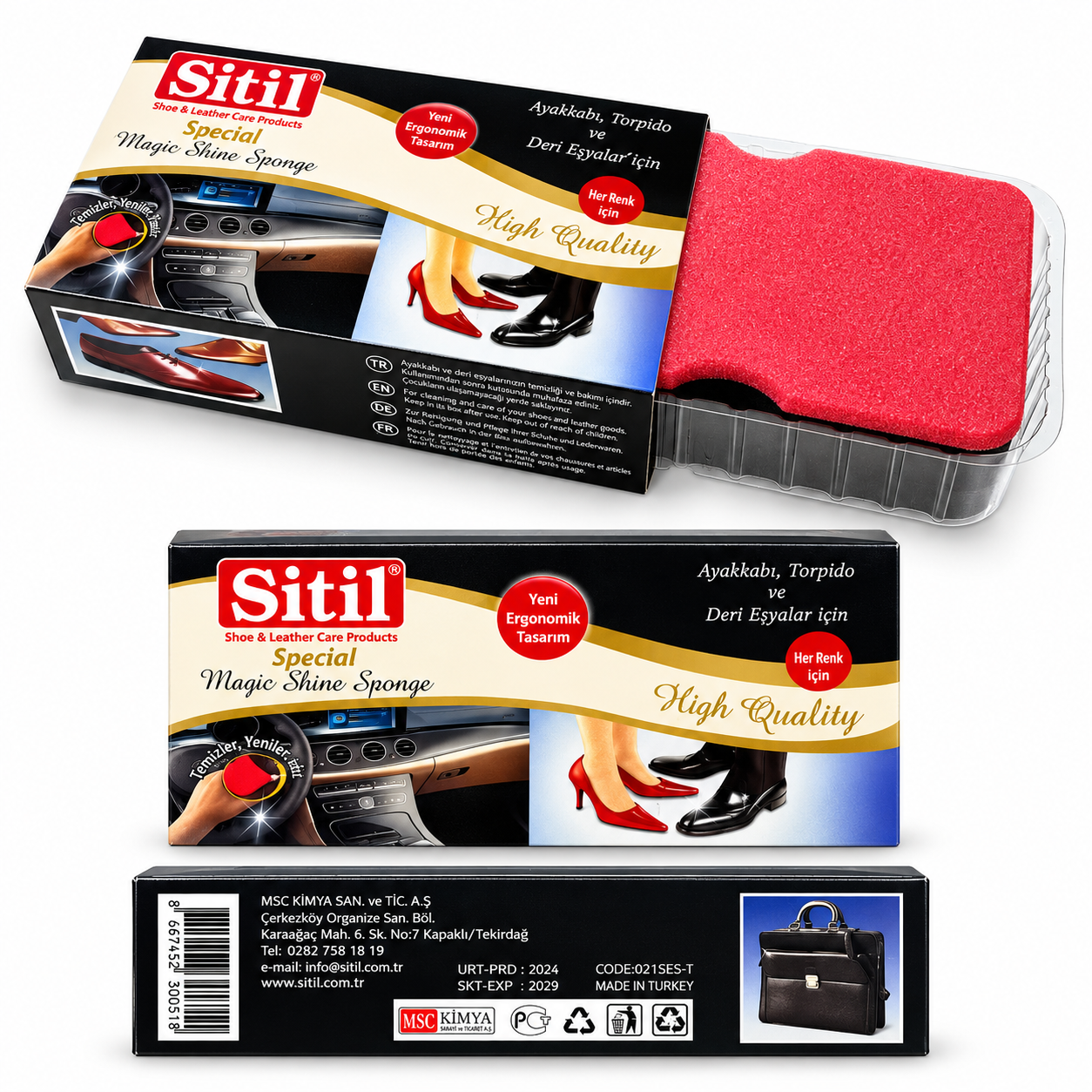 Sitil Magic Shine Parlatıcı Sünger – Ayakkabı, Deri ve Torpido Bakım Süngeri